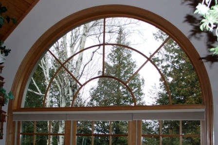 Window before Movable Arch Honeycomb Shades